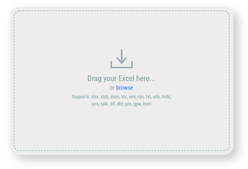 Screenshot from Excel file to redmine table code web application